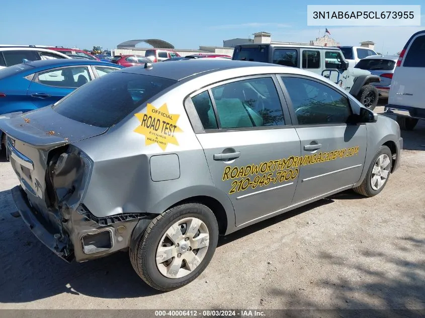 2012 Nissan Sentra 2.0 VIN: 3N1AB6AP5CL673955 Lot: 40006412