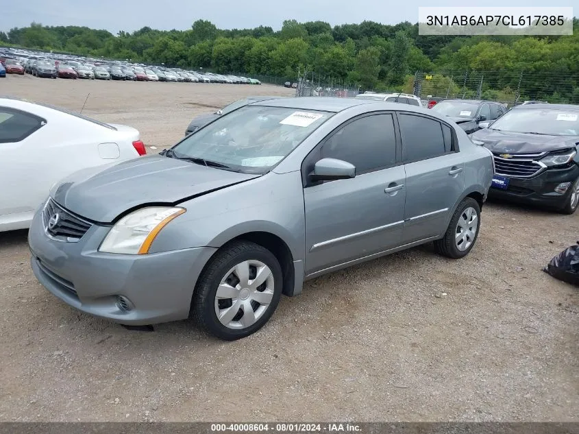 2012 Nissan Sentra 2.0 S VIN: 3N1AB6AP7CL617385 Lot: 40008604