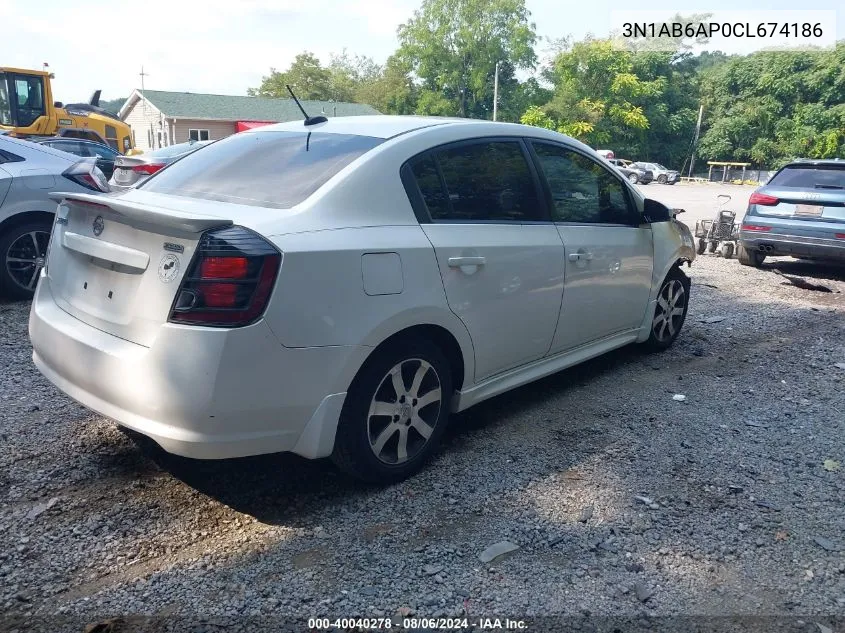 3N1AB6AP0CL674186 2012 Nissan Sentra 2.0 Sr