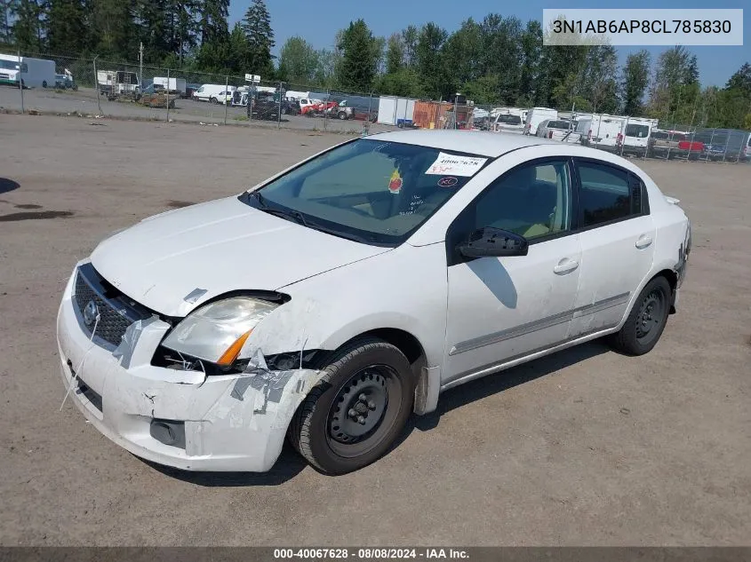 2012 Nissan Sentra 2.0 S VIN: 3N1AB6AP8CL785830 Lot: 40067628