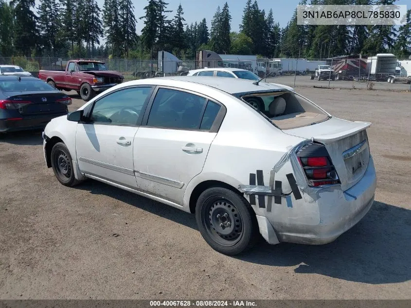 2012 Nissan Sentra 2.0 S VIN: 3N1AB6AP8CL785830 Lot: 40067628