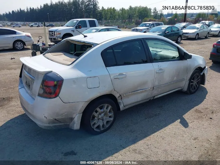 2012 Nissan Sentra 2.0 S VIN: 3N1AB6AP8CL785830 Lot: 40067628