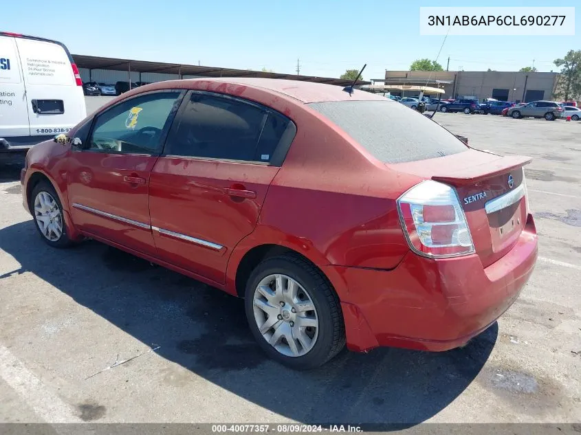 2012 Nissan Sentra 2.0 S VIN: 3N1AB6AP6CL690277 Lot: 40077357