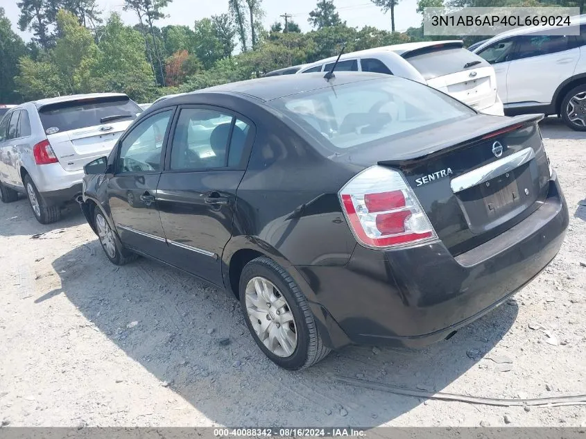 3N1AB6AP4CL669024 2012 Nissan Sentra 2.0 S