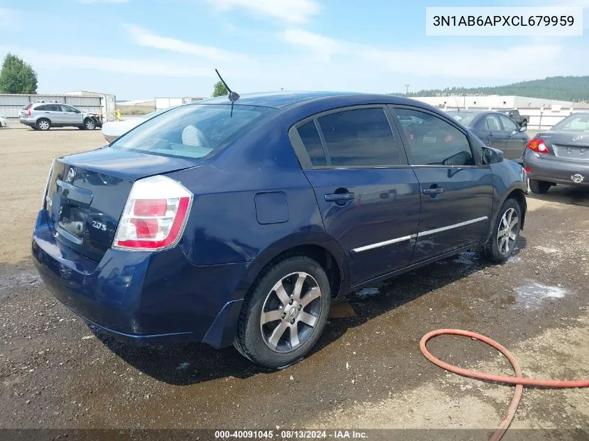 2012 Nissan Sentra 2.0 S VIN: 3N1AB6APXCL679959 Lot: 40091045