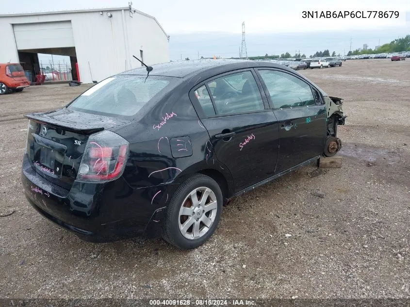 2012 Nissan Sentra 2.0 Sr VIN: 3N1AB6AP6CL778679 Lot: 40091628