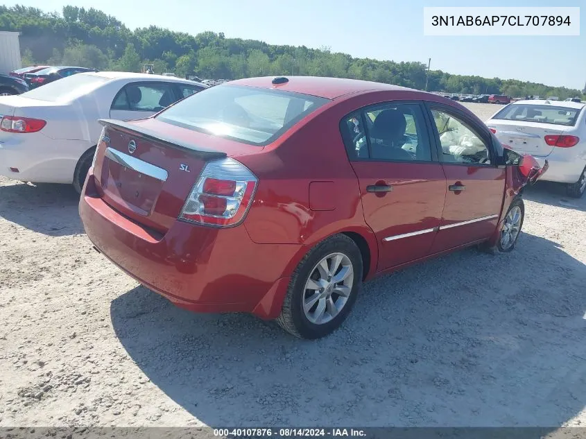 2012 Nissan Sentra 2.0/2.0S/Sr/2.0Sl VIN: 3N1AB6AP7CL707894 Lot: 40107876