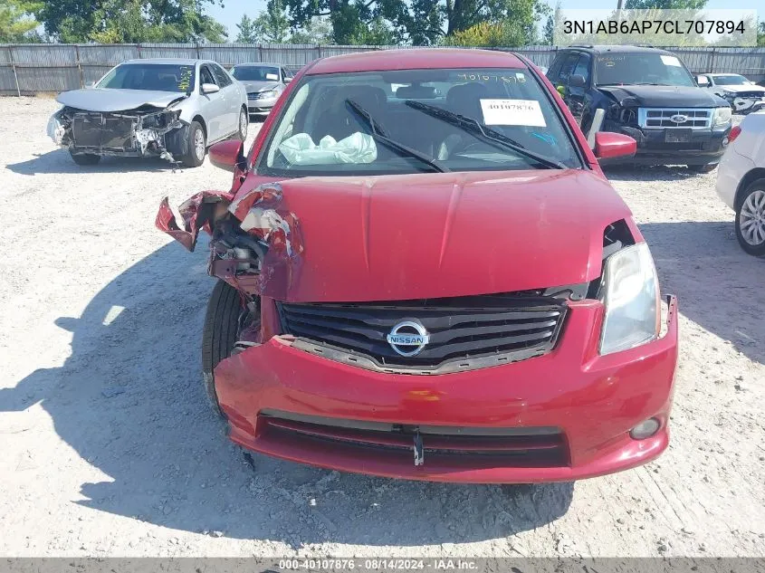 2012 Nissan Sentra 2.0/2.0S/Sr/2.0Sl VIN: 3N1AB6AP7CL707894 Lot: 40107876