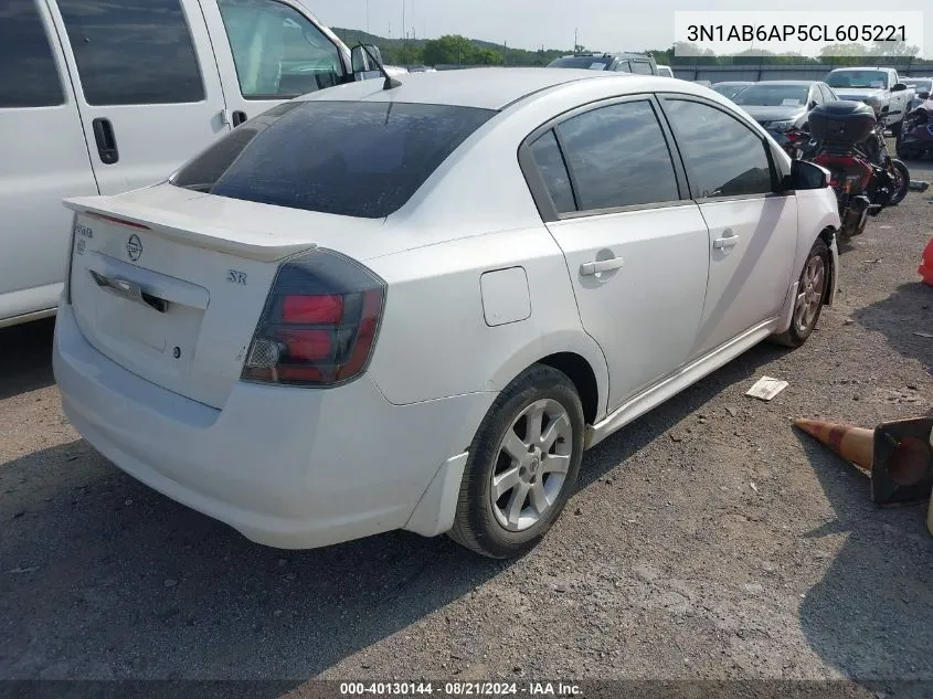 2012 Nissan Sentra 2.0/2.0S/Sr/2.0Sl VIN: 3N1AB6AP5CL605221 Lot: 40130144