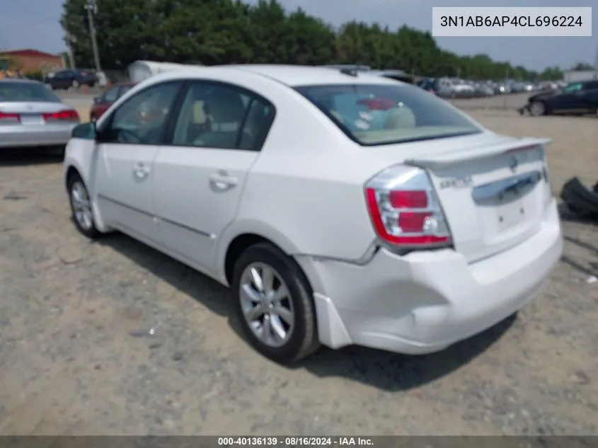 2012 Nissan Sentra 2.0 Sl VIN: 3N1AB6AP4CL696224 Lot: 40136139