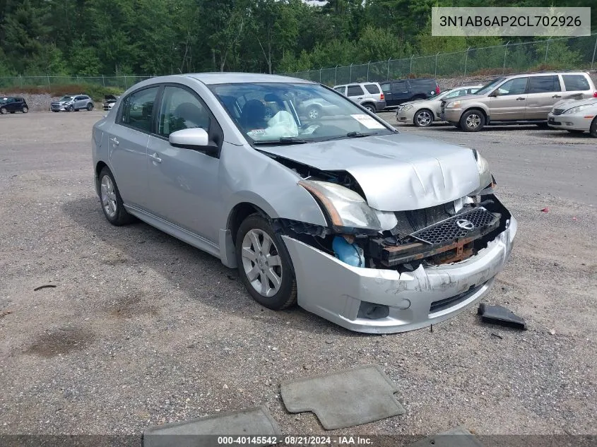 2012 Nissan Sentra 2.0 Sr VIN: 3N1AB6AP2CL702926 Lot: 40145542