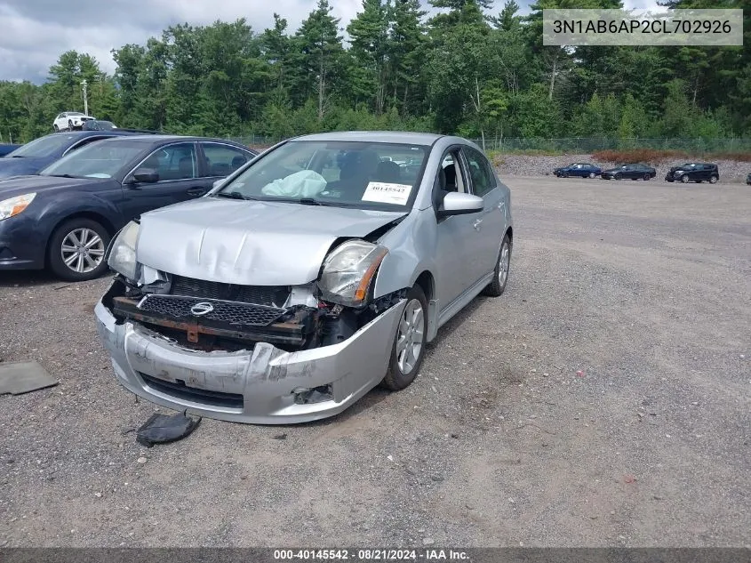 2012 Nissan Sentra 2.0 Sr VIN: 3N1AB6AP2CL702926 Lot: 40145542