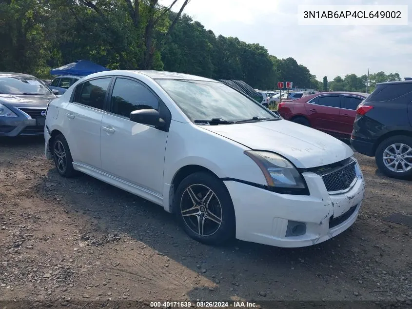 2012 Nissan Sentra 2.0 Sr VIN: 3N1AB6AP4CL649002 Lot: 40171639