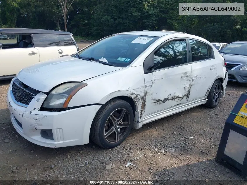 2012 Nissan Sentra 2.0 Sr VIN: 3N1AB6AP4CL649002 Lot: 40171639