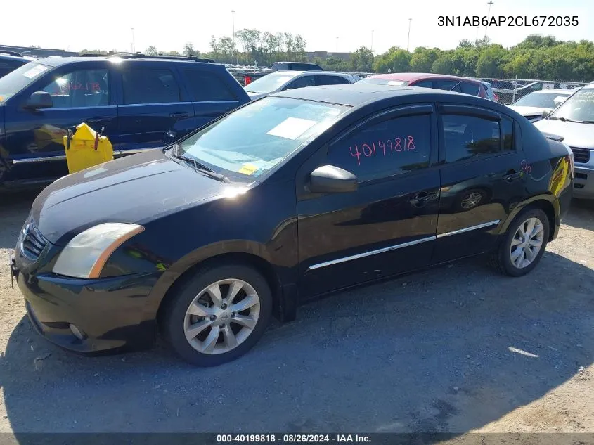 2012 Nissan Sentra 2.0 Sl VIN: 3N1AB6AP2CL672035 Lot: 40199818