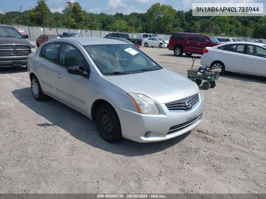 2012 Nissan Sentra 2.0 S VIN: 3N1AB6AP4CL735944 Lot: 40200730