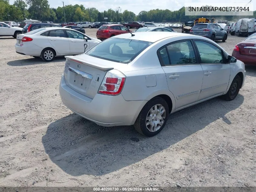 2012 Nissan Sentra 2.0 S VIN: 3N1AB6AP4CL735944 Lot: 40200730