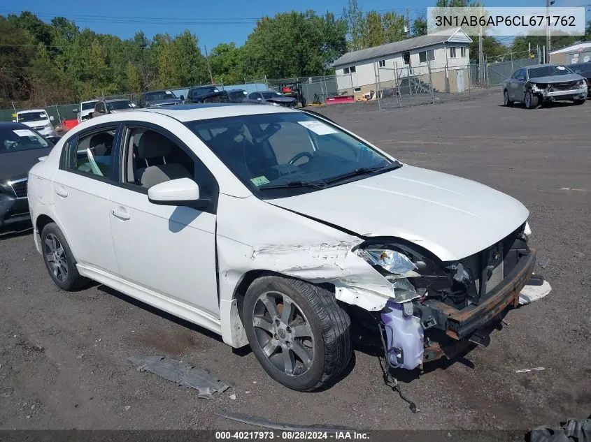 2012 Nissan Sentra 2.0 Sr VIN: 3N1AB6AP6CL671762 Lot: 40217973