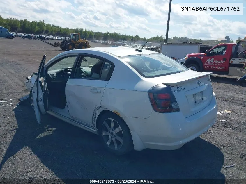 2012 Nissan Sentra 2.0 Sr VIN: 3N1AB6AP6CL671762 Lot: 40217973