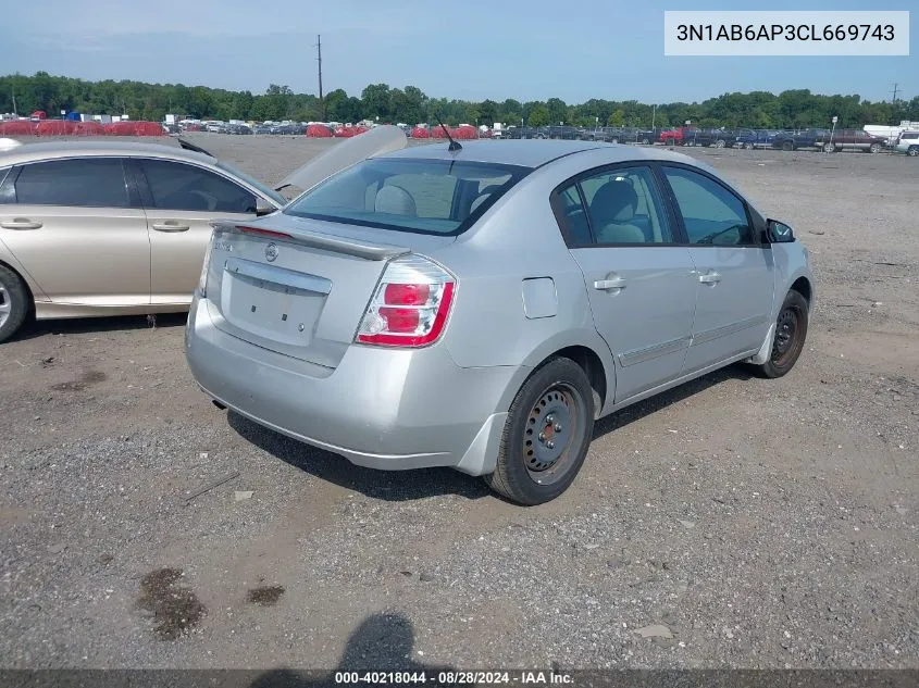 3N1AB6AP3CL669743 2012 Nissan Sentra 2.0 S