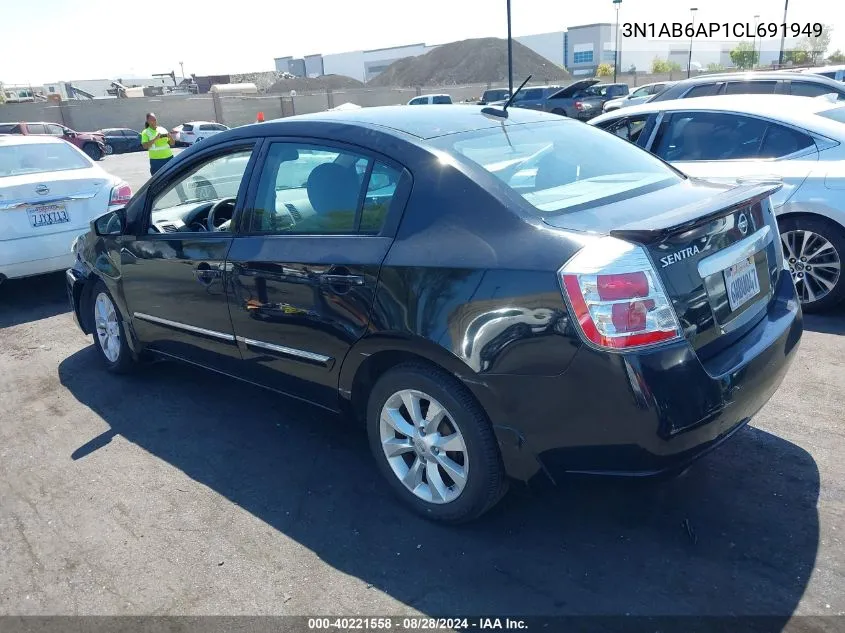 2012 Nissan Sentra 2.0 Sl VIN: 3N1AB6AP1CL691949 Lot: 40221558