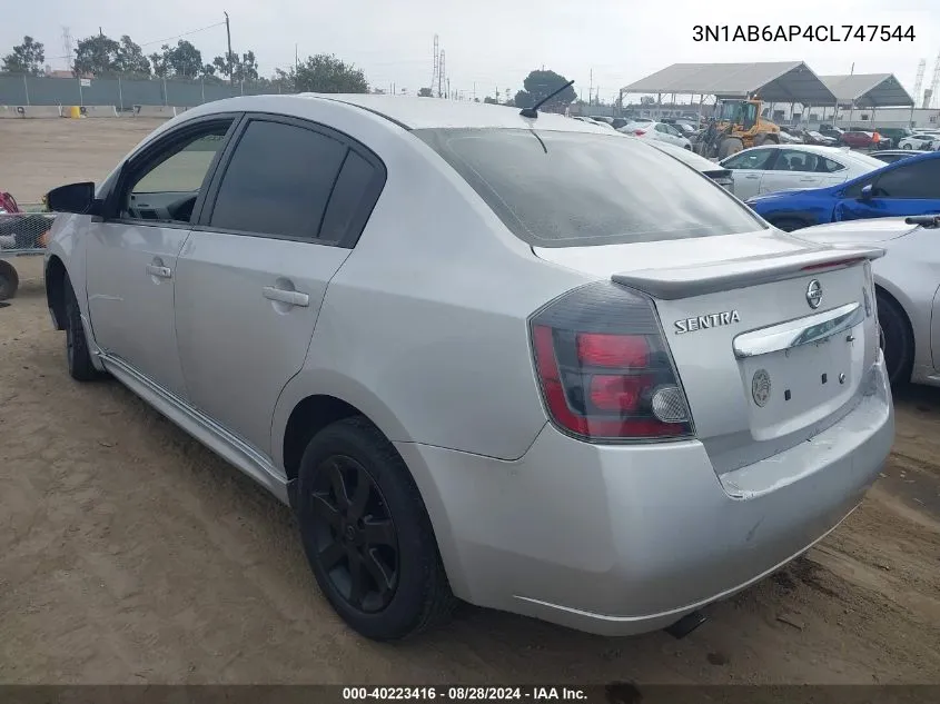 2012 Nissan Sentra 2.0 Sr VIN: 3N1AB6AP4CL747544 Lot: 40223416