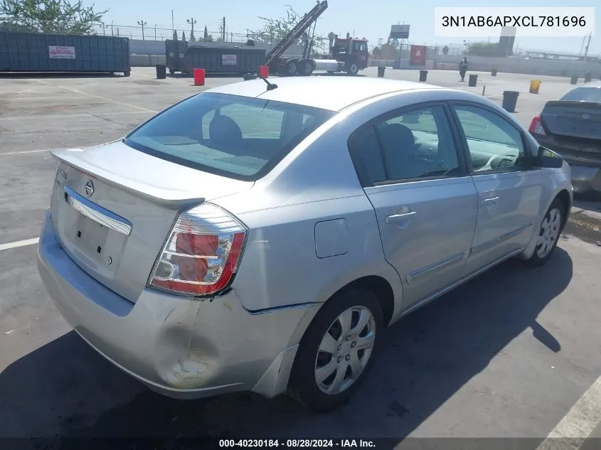 3N1AB6APXCL781696 2012 Nissan Sentra 2.0 S