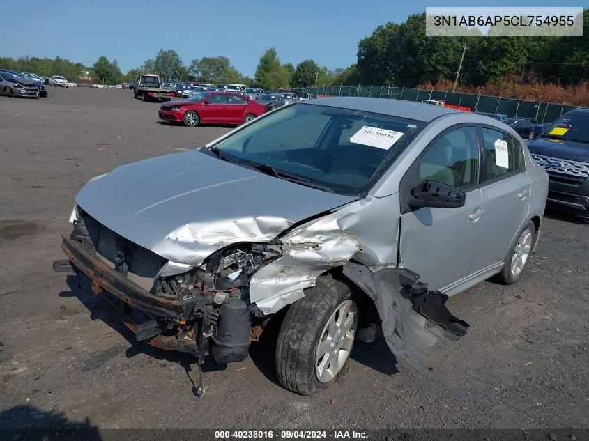 2012 Nissan Sentra 2.0/2.0S/Sr/2.0Sl VIN: 3N1AB6AP5CL754955 Lot: 40238016