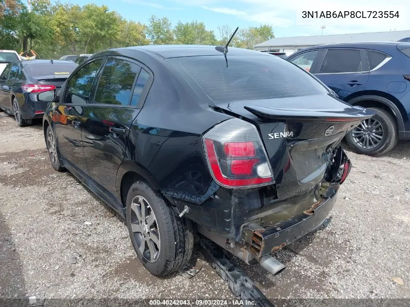 2012 Nissan Sentra 2.0 Sr VIN: 3N1AB6AP8CL723554 Lot: 40242043