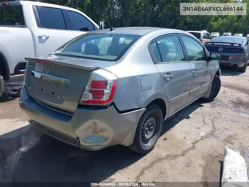 2012 Nissan Sentra 2.0 S VIN: 3N1AB6APXCL666144 Lot: 40244655