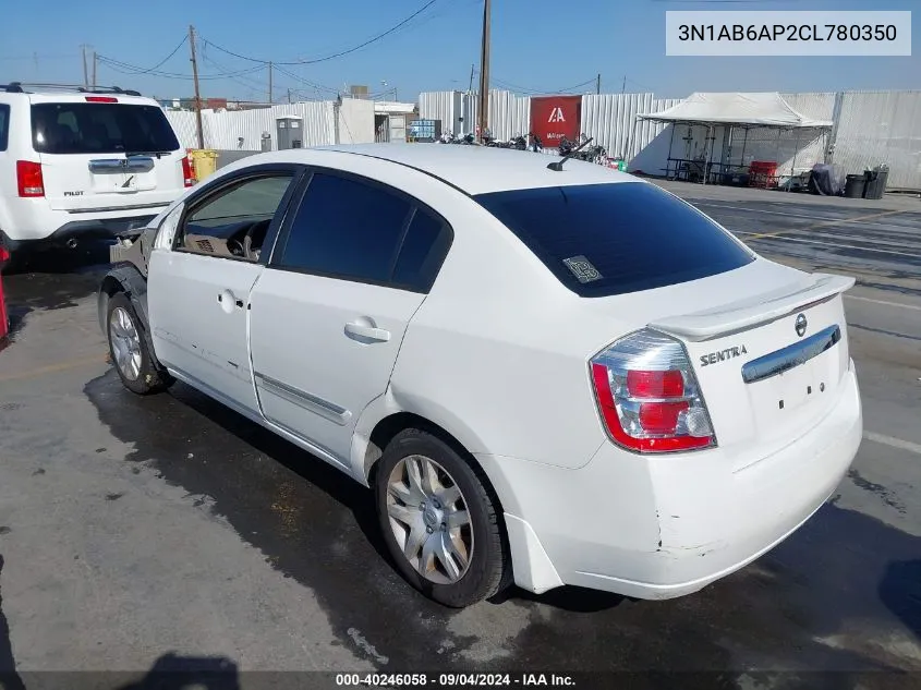 2012 Nissan Sentra 2.0 S VIN: 3N1AB6AP2CL780350 Lot: 40246058