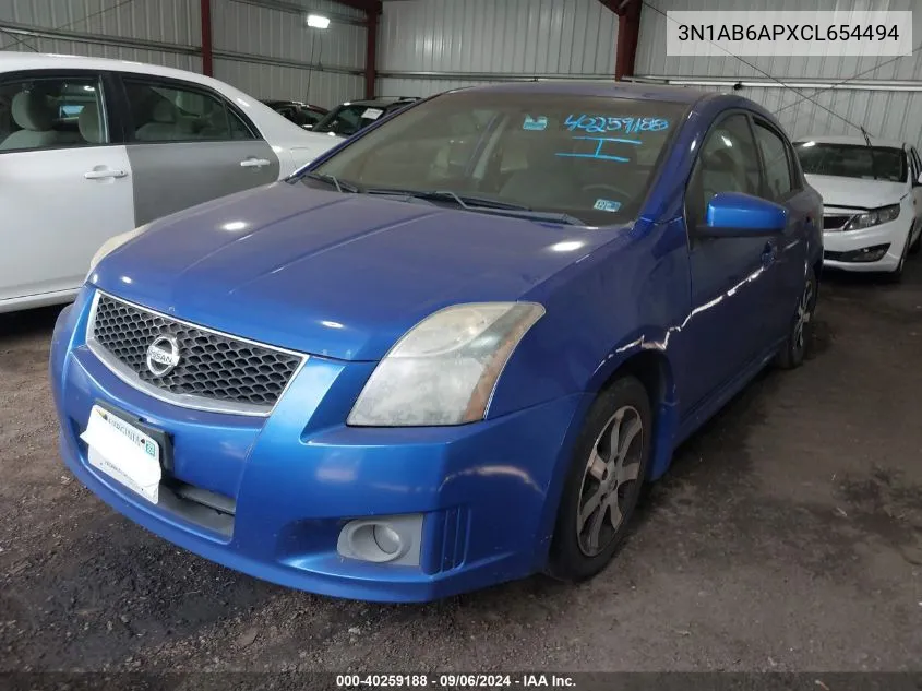 3N1AB6APXCL654494 2012 Nissan Sentra 2.0 Sr