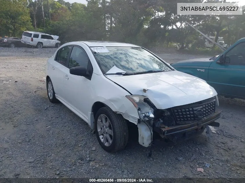 2012 Nissan Sentra 2.0/2.0S/Sr/2.0Sl VIN: 3N1AB6AP5CL695227 Lot: 40260456