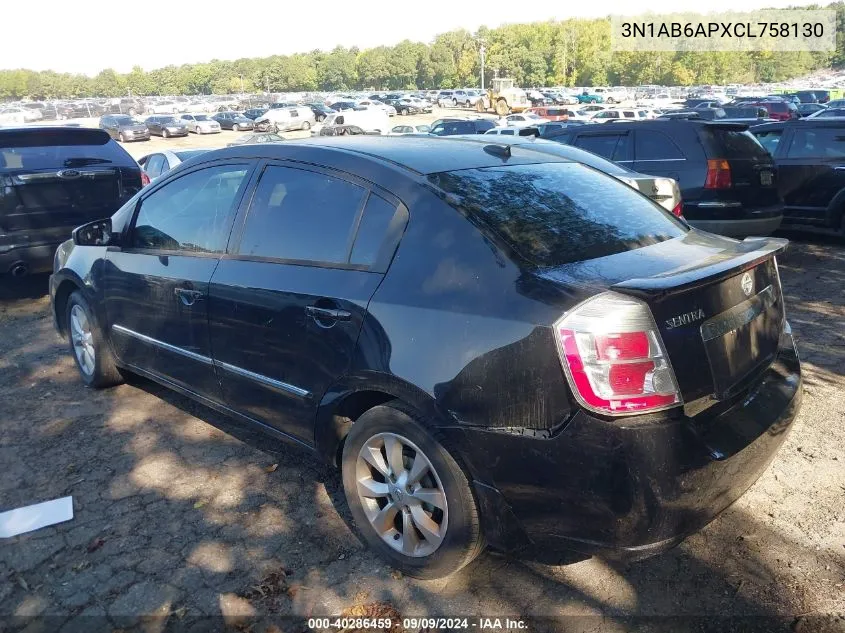 2012 Nissan Sentra 2.0 Sl VIN: 3N1AB6APXCL758130 Lot: 40286459