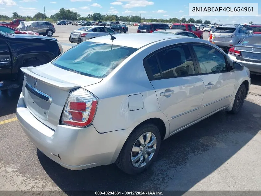 2012 Nissan Sentra 2.0 VIN: 3N1AB6AP4CL654961 Lot: 40294581