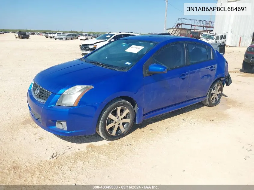 2012 Nissan Sentra 2.0 Sr VIN: 3N1AB6AP8CL684691 Lot: 40345508