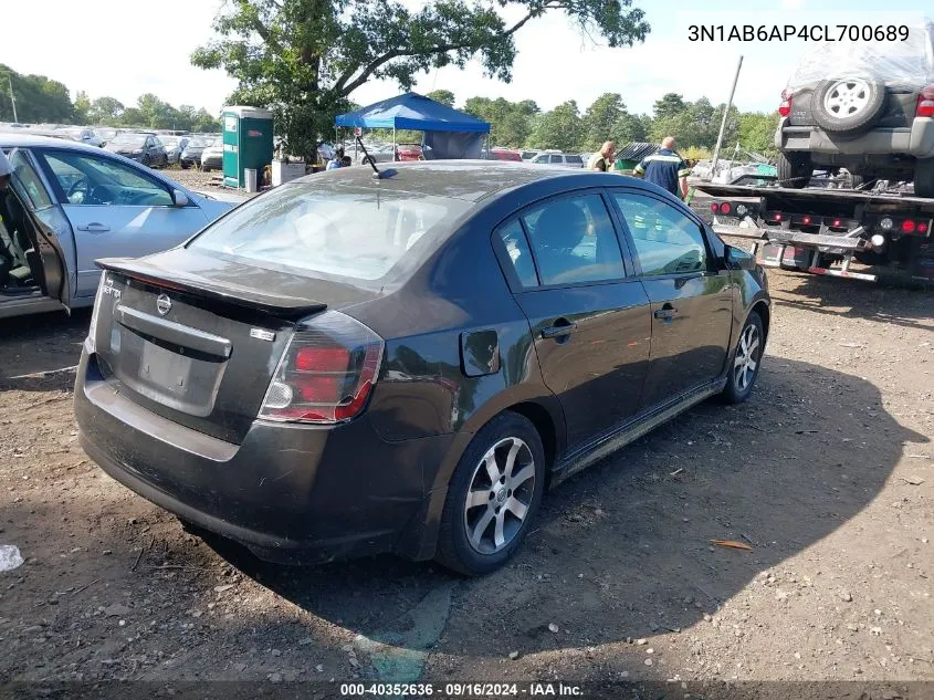 2012 Nissan Sentra 2.0 Sr VIN: 3N1AB6AP4CL700689 Lot: 40352636