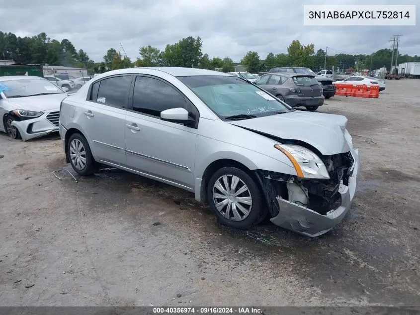 2012 Nissan Sentra 2.0 S VIN: 3N1AB6APXCL752814 Lot: 40356974