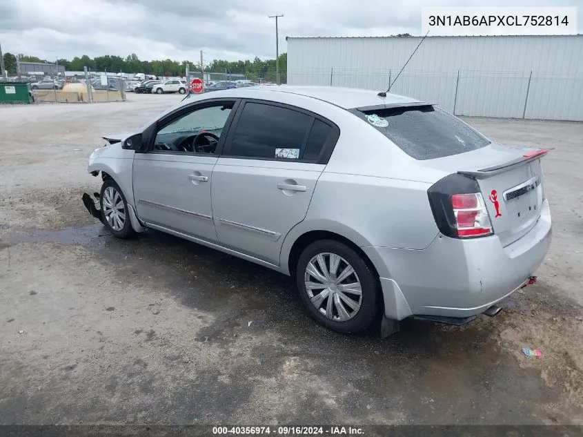 2012 Nissan Sentra 2.0 S VIN: 3N1AB6APXCL752814 Lot: 40356974