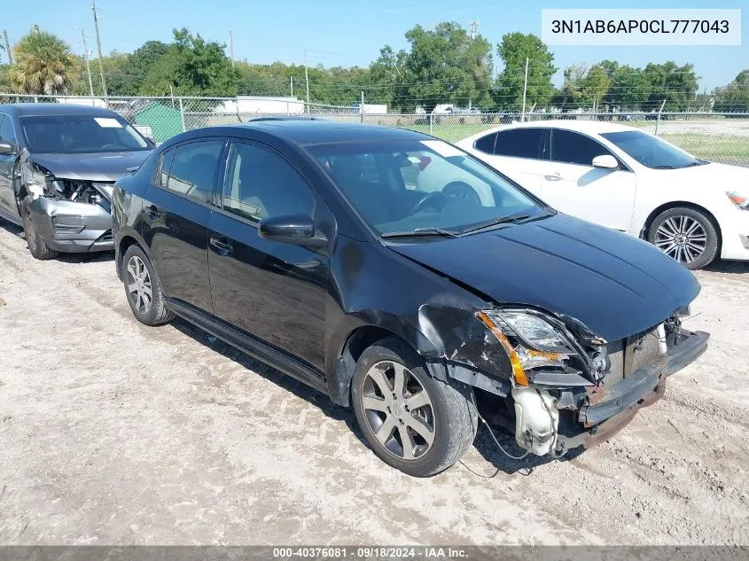 2012 Nissan Sentra 2.0/2.0S/Sr/2.0Sl VIN: 3N1AB6AP0CL777043 Lot: 40376081