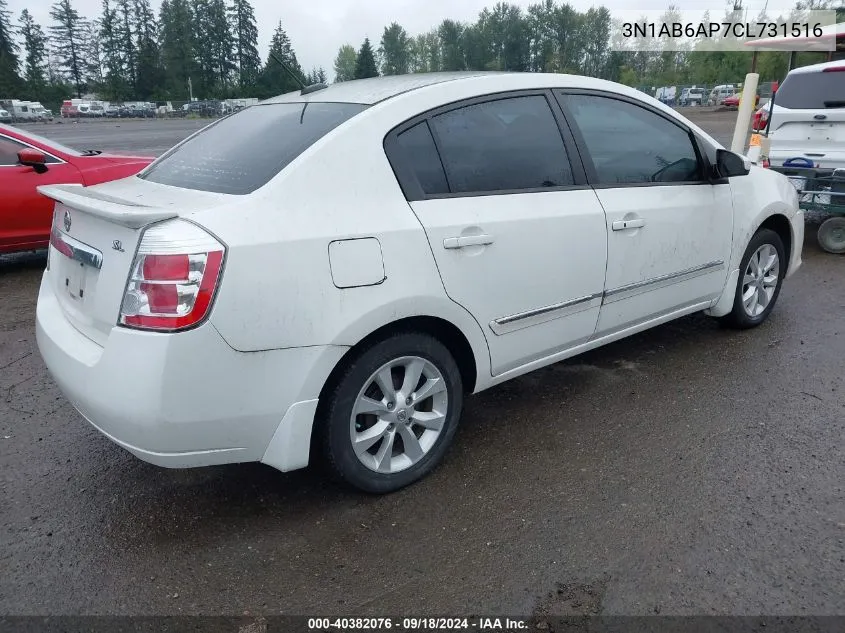 2012 Nissan Sentra 2.0 Sl VIN: 3N1AB6AP7CL731516 Lot: 40382076