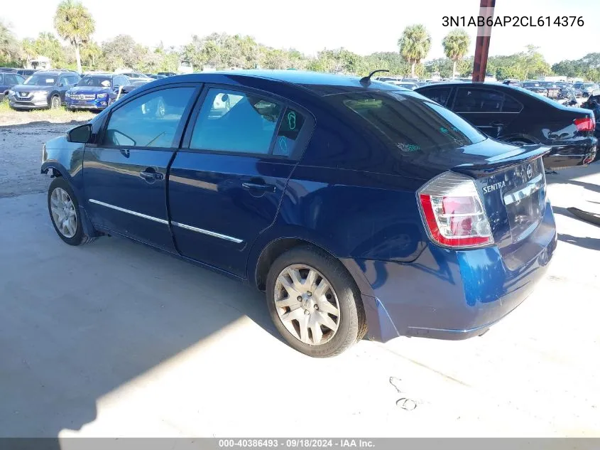 2012 Nissan Sentra 2.0 S VIN: 3N1AB6AP2CL614376 Lot: 40386493