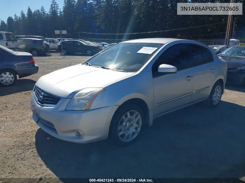 2012 Nissan Sentra 2.0 S VIN: 3N1AB6AP0CL732605 Lot: 40421243