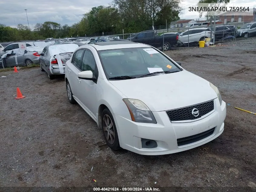 2012 Nissan Sentra 2.0 Sr VIN: 3N1AB6AP4CL759564 Lot: 40421624