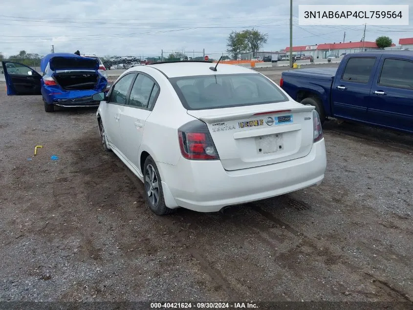 2012 Nissan Sentra 2.0 Sr VIN: 3N1AB6AP4CL759564 Lot: 40421624