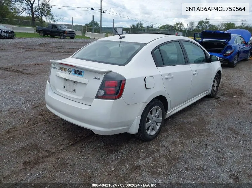 2012 Nissan Sentra 2.0 Sr VIN: 3N1AB6AP4CL759564 Lot: 40421624