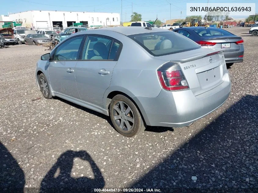 2012 Nissan Sentra VIN: 3N1AB6AP0CL636943 Lot: 40449473