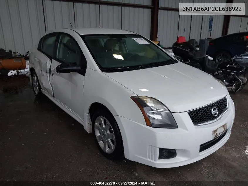 2012 Nissan Sentra 2.0 Sr VIN: 3N1AB6AP2CL638922 Lot: 40452270