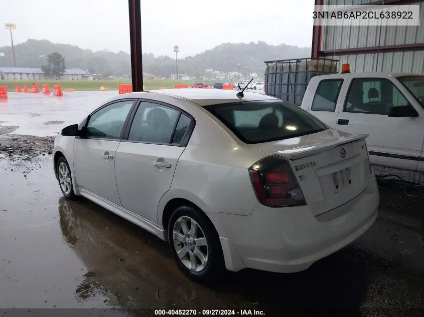 2012 Nissan Sentra 2.0 Sr VIN: 3N1AB6AP2CL638922 Lot: 40452270