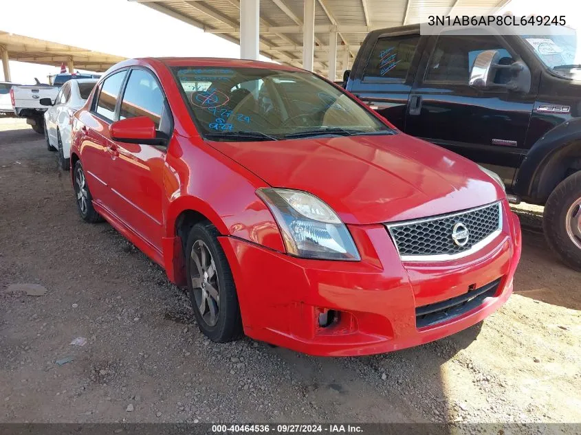 3N1AB6AP8CL649245 2012 Nissan Sentra 2.0 Sr